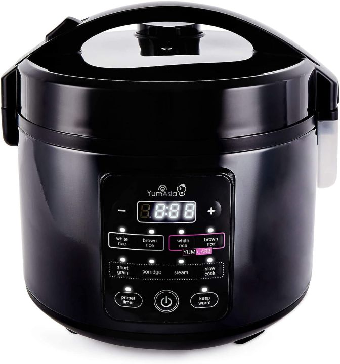 Yum Asia Kumo YumCarb Rice Cooker with Ceramic Bowl and Advanced Fuzzy Logic (5.5 Cups, 1 Litre), 5 Rice Cooking Functions, 3 Multi Cooking Functions,...