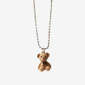 Korean Fashion Cute Teddy Bear Pendant Necklace For Women Girls Jewelry. 