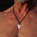 Men Jewelry Sun Arrow Pendant Necklace In Stainless Steel Arrow Head With Adjustable Rope Chain. 
