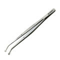 Dental Surgery Corn Suture Tweezer Curved Tissue Holding Suturing Surgical Tweezers 15.5cm. 