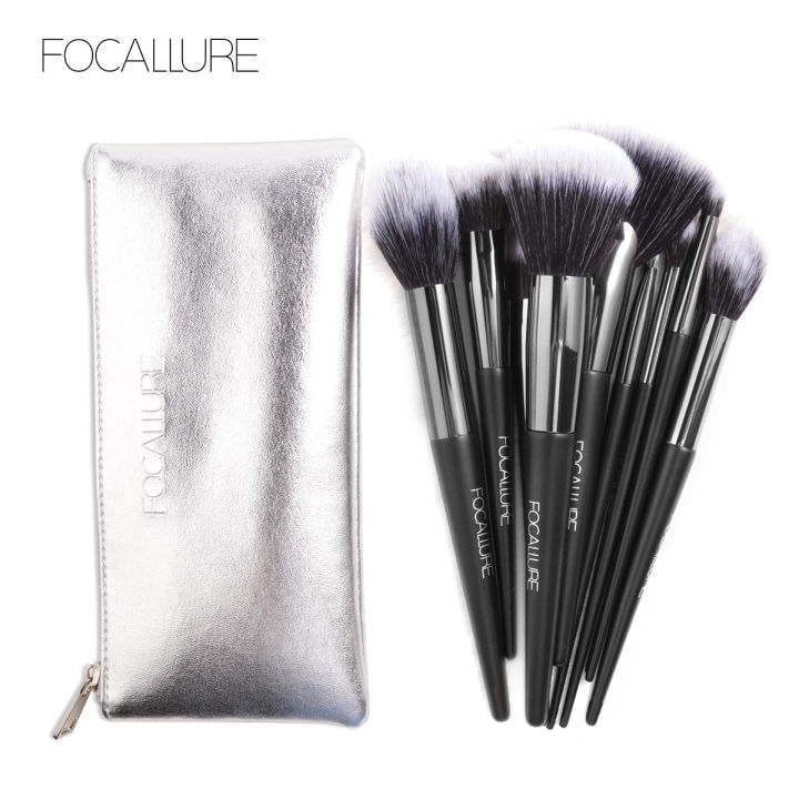 Focallure 10Pcs/Set Makeup Brushes Kit with Pouch