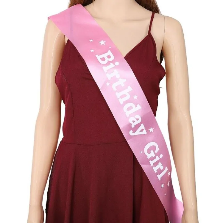"Birthday%20Girl"%20Sash%20In%20Pink%20Color%20-%20Best%20For%20Girl's%20Birthday%20Party%20Wears%20-%20Image%203