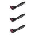 3X 1.5mm Titanium 1200 Needles Microneedles Meso Derma Roller Acne Scar Skin Stretch(Black + Purple). 