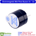 6Pcs Electromagnetic Mini Piezo Buzzers Active Alarm Pack | Small 5V & 12V DC Buzzer Modules | Compact Beepers for Arduino, DIY Electronics & Security Projects by Electrica. 