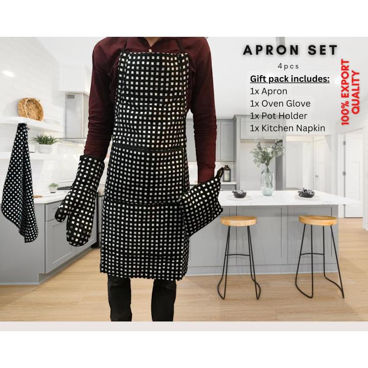 Xapono Apron Set for Kitchen - Pack of 4pcs
