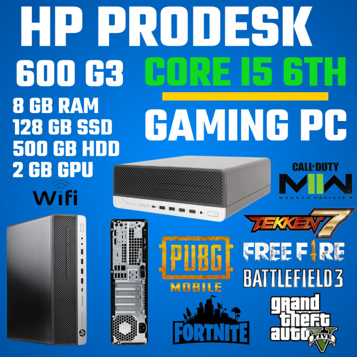 H.P PRODESK 600 G3 SFF [CORE I5 6TH  GEN, 8GB RAM, 128GB SSD, 500 GB HDD, 2GB GAMING GRAPHIC CARD ]