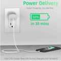 Original 18W charger type C Iphone Supports Output Fast Charger with Lighting to type C cable 1m 3.0 Adapter Fast Wall Adapter USB C Power Adapter compatible with Iphone as well as any USB C enabled Device. 