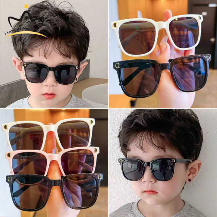 Sunglasses For Kids D-shaped Square Frame Cute Dynamic Style Outdoor Sun Protection Boys Girls Sunglasses