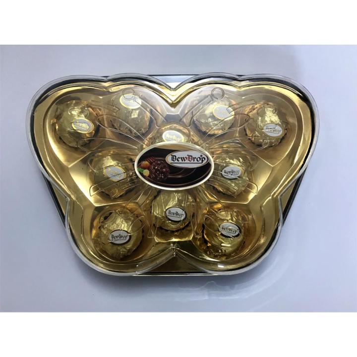 DewDrop Peanut Crunchy Chocolate Balls 10 Pieces Butterfly Shaped Plastic Gift Box 125 g