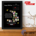 Pak Earth Store Moon Shape Customized Picture Photo Frame, Customized Frame with Calendar + Customized Message with upto 16 Pictures in Moon Shape, Customized Wall Mount Frame, Customized Photo Frame, Birthday Gift, Anniversary Gift, Wedding Gift, Gift. 