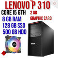 LENOVO P310, CORE I5 6TH, 8GB DDR4 RAM 128GB SSD 500GB HDD. 