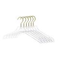 5 Pcs Clear Clothes Hangers with Gold Hook,Hanger for Lady Kids Small. 