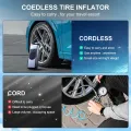 Tolsen Tire Inflator Portable Air Compressor, Electric Cordless Air Pump with LED Lighting Digital Display, Fast Inflation 150PSI, Press Gauge, Auto Off for Car Bike Motorcycle Ball. 
