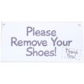 OUMERY Please Remove Your Shoes! Thank You! Take Your Shoes Sign & Bathroom - Wooden Home Decor Door Sign / Plaque. 