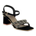 ECS Glamour Stride Sparkle Heels Block Heel Sandals For Women. 