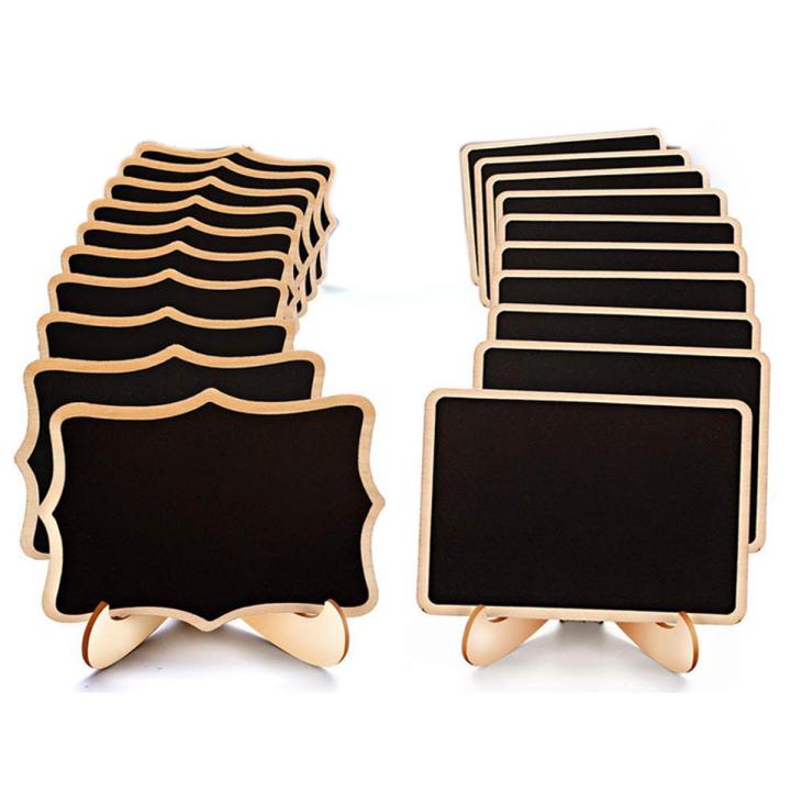Mini Chalkboard Signs, 20 Pack Framed Small Chalkboard Labels with Easel Stand, Wooden Blackboard for Table Numbers, Signs, Wedding Signs, Message Board,Event Decorations