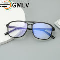 GMLV New Fashion Large Frame Flat Lens Computer Anti Blue Light Eye Protection Glasses for Men Women. 