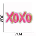 Pink Series Patches for Clothing Cheetah Mixed Embroidery Cloth Sticking Cartoon Smiling Face Love Patch Sticking Motifs. 