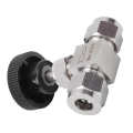 Needle Valve 304 Stainless Steel 2‑Way High Pressure Flow Control for Water Gas Liquid. 