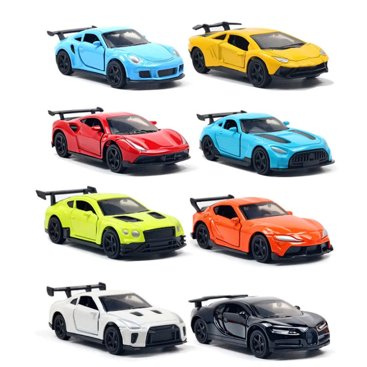 Alloy Model Simulation Sports Car Toy Vehicle Ferrrar Pull and Back Collection Nissan GTR / Lamborghini/ Bughatti / Toyots Supra/ Porsche/  (Random Design 1 piece)