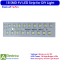 5Pcs 4V High Brightness LED Bar Light 18 SMD Strip for DIY Lantern, Emergency Light, Solar Projects & Small Battery Lamps | Energy Efficient & Long Life by Electrica. 