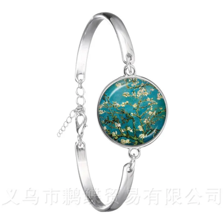 Starry%20Night%20Bracelet%20Van%20Gogh%20Art%20Picture%2018mm%20Glass%20Cabochon%20Silver%20Plated%20Chain%20Bangle%20Classic%20Jewelry%20For%20Women%20Charm%20-%20Image%207