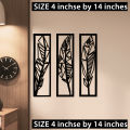 Wooden Wall Decorative 3 panels , home decor item modern leaf polygon style design wall art 14 by 4 inches each panel. 