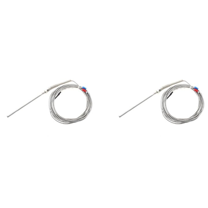2Pcs /10Ft Stainless Steel Probe K Type Sensors High Temperature Thermocouple