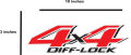 2pcs 4X4 DIFF LOCK STICKERS FOR HILUX(OEM) QUALITY. 