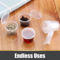 100 Pieces Small Plastic Containers 25Ml Small Sauce Pots Plastic Pots Jelly Pots for Sauce Dips Salads. 