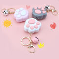 Mini Fidget Toy Lovely Portable Funny Cat Paw Push Fidget Game Keychain for Children. 