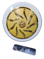 GFC Fans Ceiling Fan AC DC 30 Watts - Iconic Model 56'' - Copper Winding - light Wood -Solar fan eco lite series energy saver. 