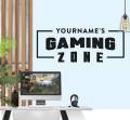 Personalised Gaming Decal Gaming Sticker, Custom Gaming Zone Stickers, Gamer Wall Decal, ps4, xbox, pc, Custom Name, Gamer Video Game Gifts ( 15 by 36 Inches ). 
