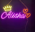 Customized NEON Sign Board - Name Plate - 4 Letters Alphabets. 