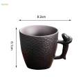Ceramic Coffee Mugs 86ml Cappuccino Mug for Office Birthday Creative Gift black. 