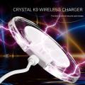 TE New Wireless Charging Dock Charger Crystal Round Charging Pad With Receiver. 