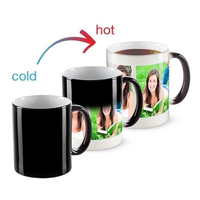 CUSTOMISE BLACK COLOR CHANGING MUG (bLACK MAGIC MUG) BEST FOR GIFT TO YOUR LOVE ONCE WEDDING BIRTHDAY ADD YOUR PICTURE DESIGN