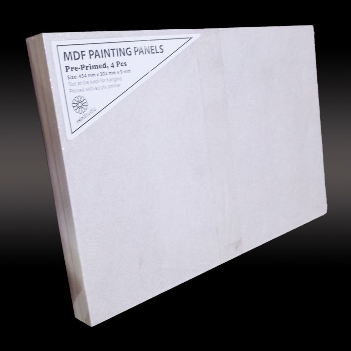 454 mm x 302 mm MDF Painting Panels - Pack of 4 - Substitute for Canvas - rslnStudio Craft Supplies