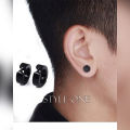 Pack Of 2 Black Clip And Magnetic Earring Unisex. 