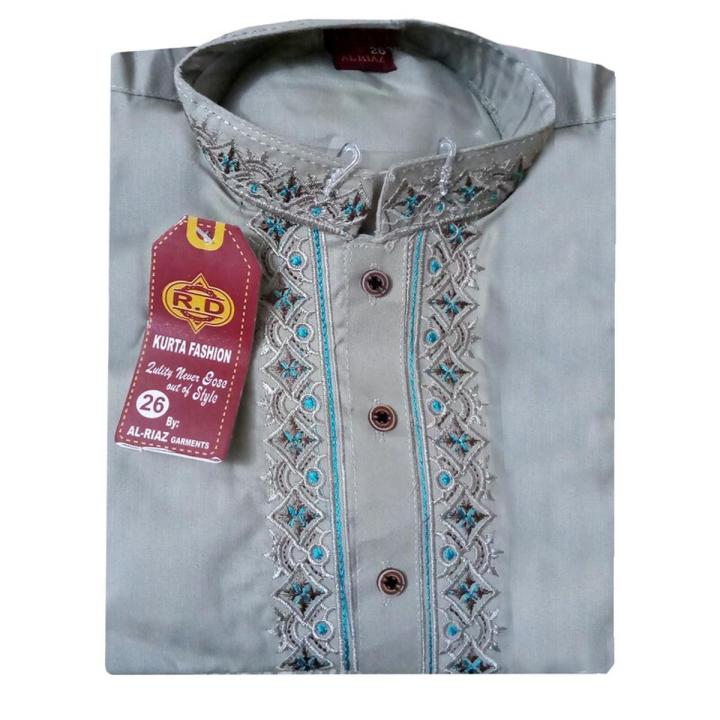 Boys Shalwar Kameez Suit  -  EMBROIDERED    AGE: 8-12 yrs   |   Random Colour will be sent
