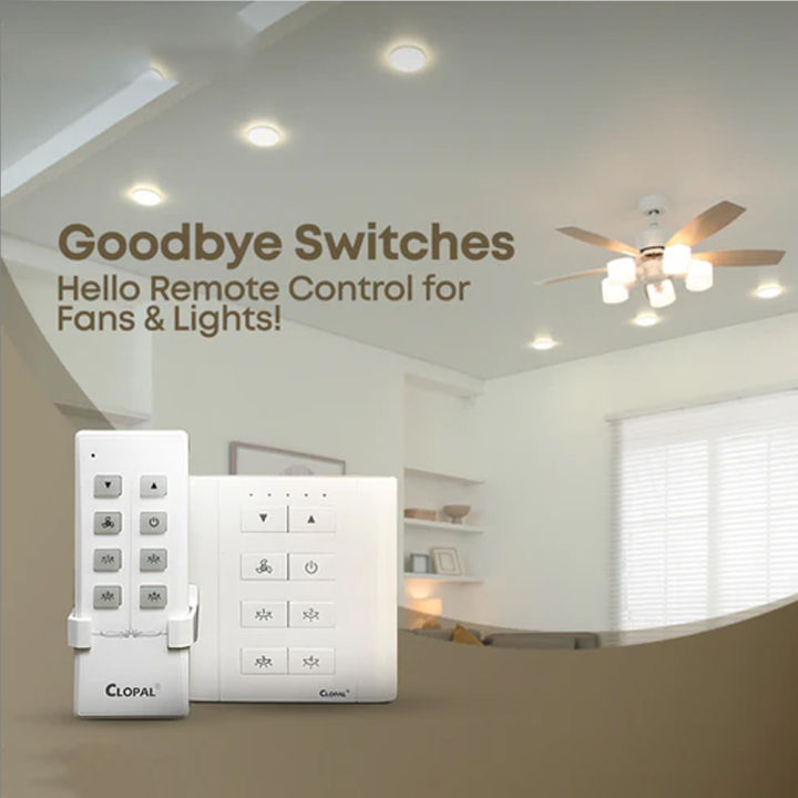 One fan and four lights can be controlled wirelessly with this smart ...
