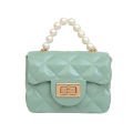 New Girl Pearl Handbag Small Fragrant Style Diamond Jelly Bag Mini Shoulder Crossbody Bag Children's Bag Wholesale. 