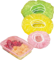 Pack of 5 Plastic Wrap Elastic Lids Reusable Clear BPA Free Elastic Food Covers for Bowls Plates Food Leftovers Family Picnic Disposable Bowl Covers, Colourful Plastic Food Storage Dishes Wrap Bowl Covers Elastic Alternative to Foil. 