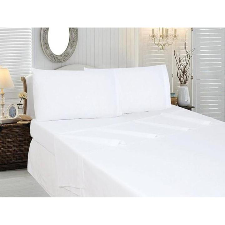 Bed Sheet- Plain White -King Size