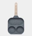 Techmanistan Mini 9x9cm Non-Stick Egg Frying Pan with Wooden Handle, Multi Grids Pancake Pan, Multi Egg Frying Pan Divider Fry Pan. 