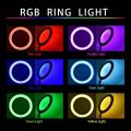 MJ26 10 Inch - RGB Led - Ring Light -  With PHONE HOLDER - Ringlight - Selfie ring light - studio light - tiktok ring light - camera light - studio lights - video light - Circle Ring Selfie -  Led Photographic -  Studio Light -  Youtube Live Show. 