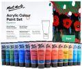 Mont Marte Signature Acrylic Color Paint Set, 24 x 2.5oz (75ml), Semi-Matte Finish, 24 Colors, Suitable for Most Surfaces Including Canvas, Card, Paper and Wood. 