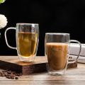 200ML | 450ML 1 Piece Espresso Cup, Double Wall Insulated Glass Cup, Clear Glass Coffee Mug with Handle. 