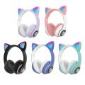 Cat Ear Headphone STN 28 Bluetooth 5.0 Stereo Headset Audio Device Noise Canceling and Microphone Support TF Card Dual Connection with RGB Flashing Light. 