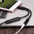 2 in 1 Type C Headphone Adapter USB C Splitter Jack AUX Audio Charging Converter for Huawei Samsung Xiaomi. 